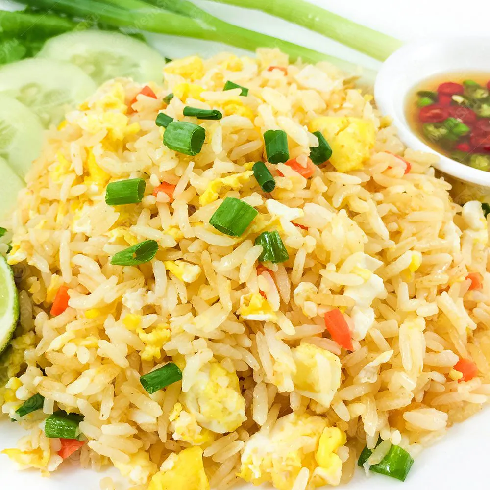 Classic egg fried rice with scallions and egg at Asian Palace II, a Chinese Restaurant in Bangor