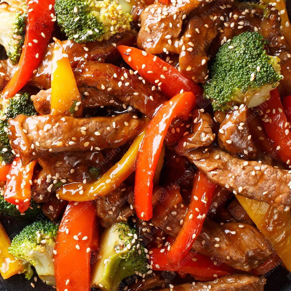 Sichuan-style beef stir-fry with peppers and sesame at Asian Palace II, a Chinese Restaurant in Bangor